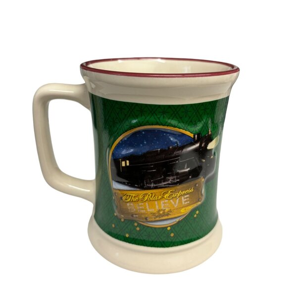 The Polar Express PE Gold Ticket Coffee Cup Hot Chocolate Mug Warner Bros - Picture 1 of 6